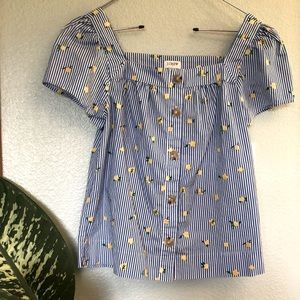 MUST BUNDLE | Cute j crew top with pinstripes and lemons 🍋😍